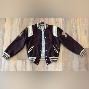 Columbus West Brown Vintage Varsity Jacket Size 36